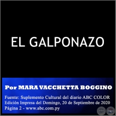 EL GALPONAZO - POR MARA VACCHETTA BOGGINO (*) - Domingo, 20 de Septiembre de 2020